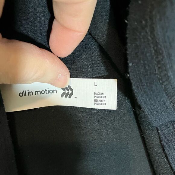All in Motion, black activewear, cut out in back, size L, excellent condition - Picture 2 of 4